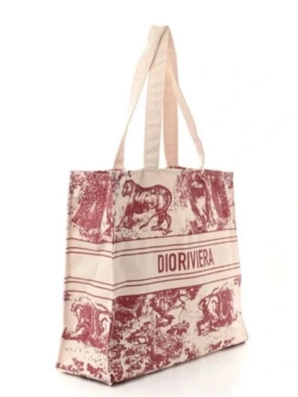 Dior Tote - Cream &  Red - w/ Star Charm - Picture 6 of 6